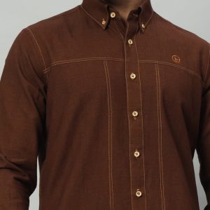 GC-MS-DC 0012 GURHEE CLASSIC BROWN COLOR DENIM STITCHED MEN'S SHIRT WEAR