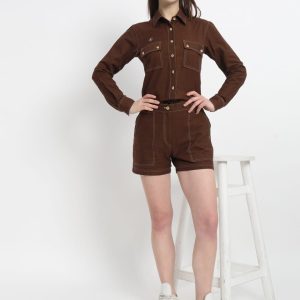 GC-WS-DC 0013 GURHEE CLASSIC BROWN COLOUR GIRL'S SHIRT AND SHORT'S ALL SEASON