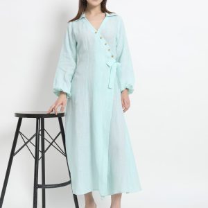 GC-WS-DC 0005 GURHEE CLASSIC LINEN ALL SEASONS MIDI DRESS FOR GIRL'S